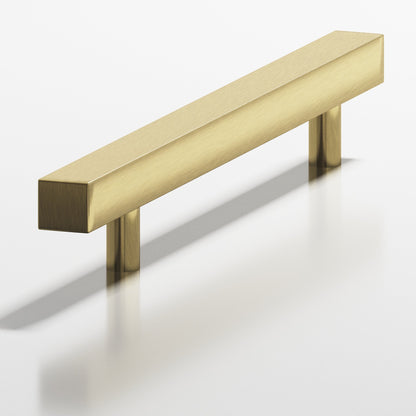 Colonial Bronze 217 Square Pull with Straight Posts, 2-3/16 in Projection - Antique Brass