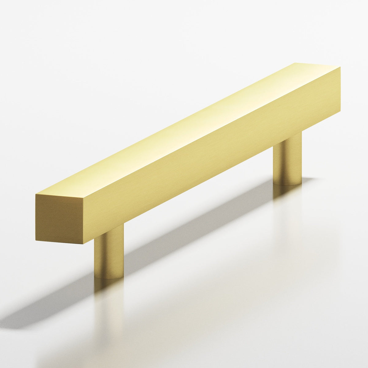 Colonial Bronze 217 Square Pull with Straight Posts, 2-3/16 in Projection - Matte Satin Brass