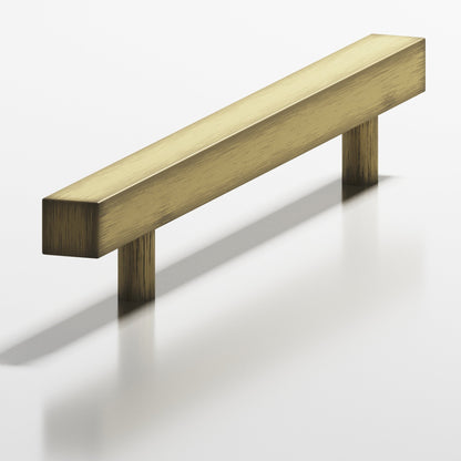 Colonial Bronze 217 Square Pull with Straight Posts, 2-3/16 in Projection - Matte Antique Satin Brass
