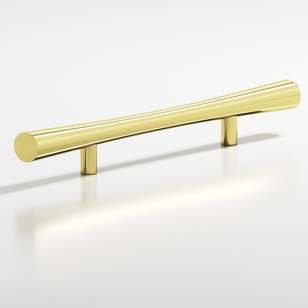 Colonial Bronze 238 Hourglass Pull with Straight Posts, 1 in Diameter - Unlacquered Polished Brass