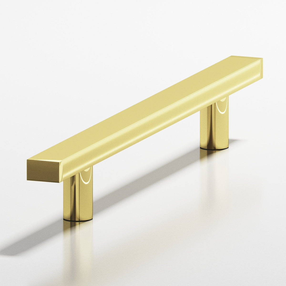 Colonial Bronze 508 Rectangular Pull with Straight Posts, 3/4 x 3/8 in Cross Section - Polished Brass