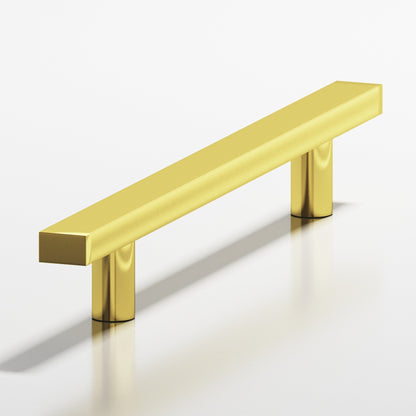Colonial Bronze 254 Rectangular Pull with Straight Posts, 3/4 x 1/2 in Cross Section - French Gold