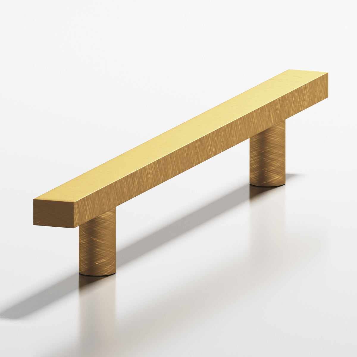 Colonial Bronze 508 Rectangular Pull with Straight Posts, 3/4 x 3/8 in Cross Section - Weathered Brass