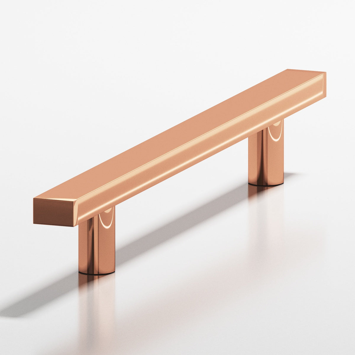 Colonial Bronze 508 Rectangular Pull with Straight Posts, 3/4 x 3/8 in Cross Section - Polished Copper