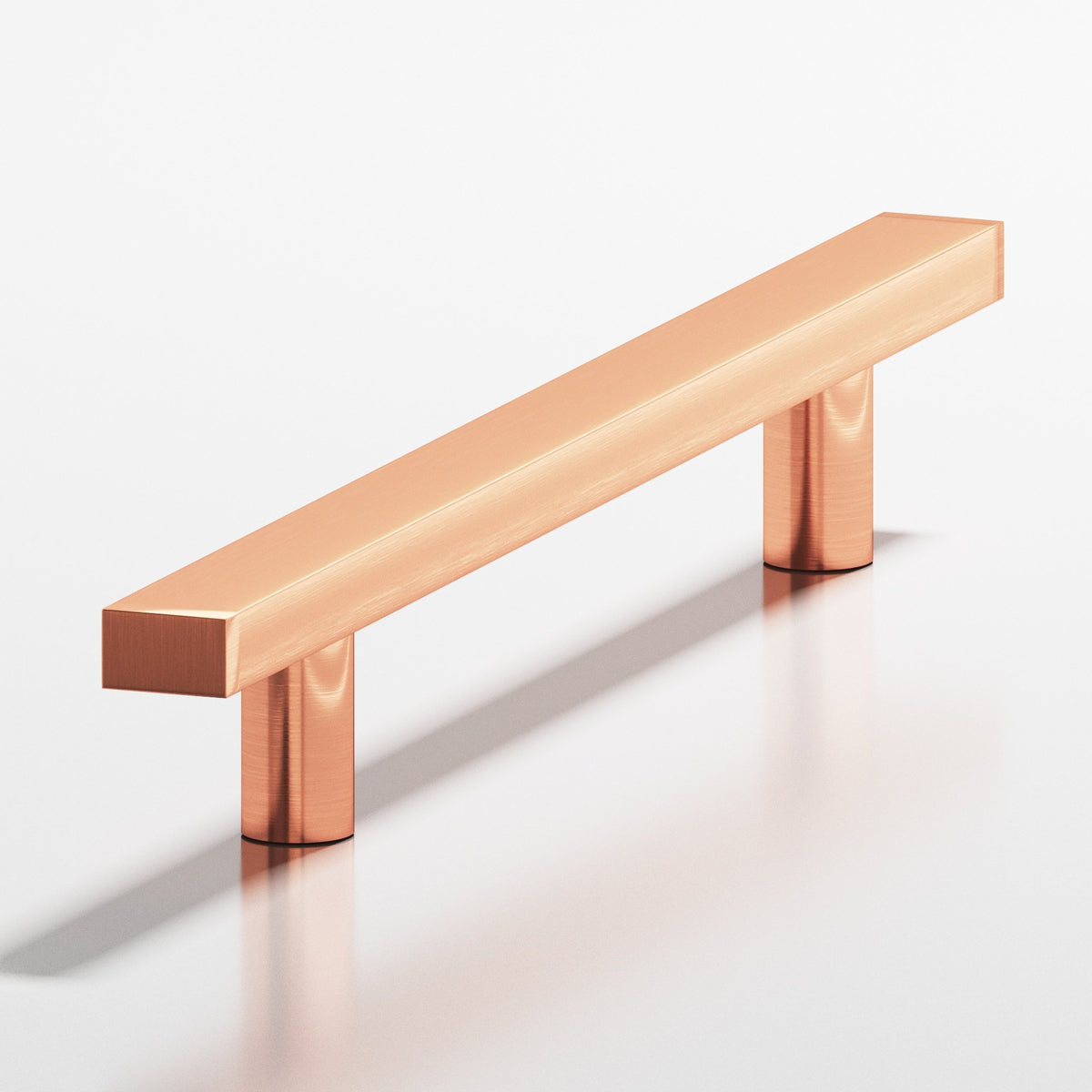 Colonial Bronze 254 Rectangular Pull with Straight Posts, 3/4 x 1/2 in Cross Section - Satin Copper