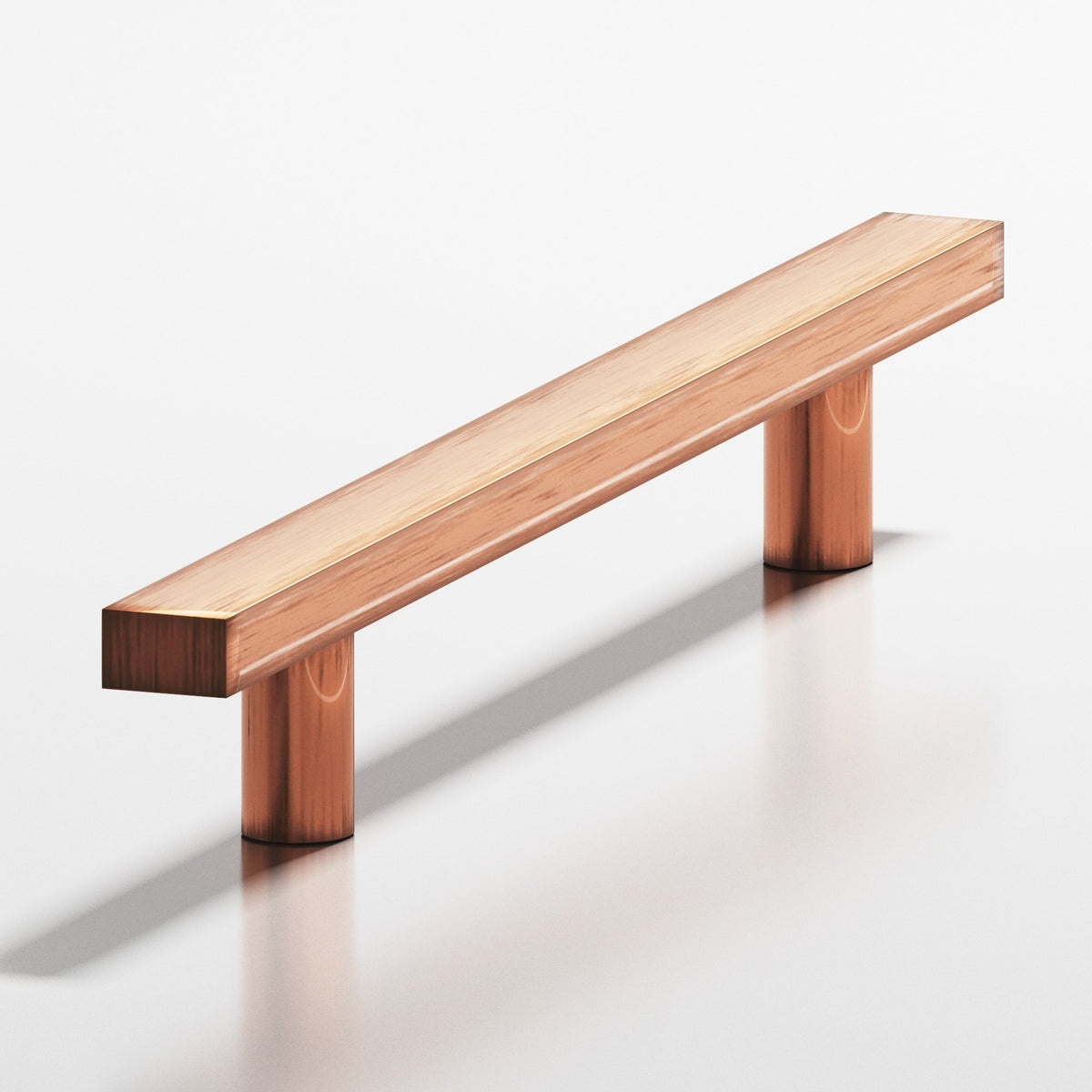 Colonial Bronze 254 Rectangular Pull with Straight Posts, 3/4 x 1/2 in Cross Section - Antique Copper