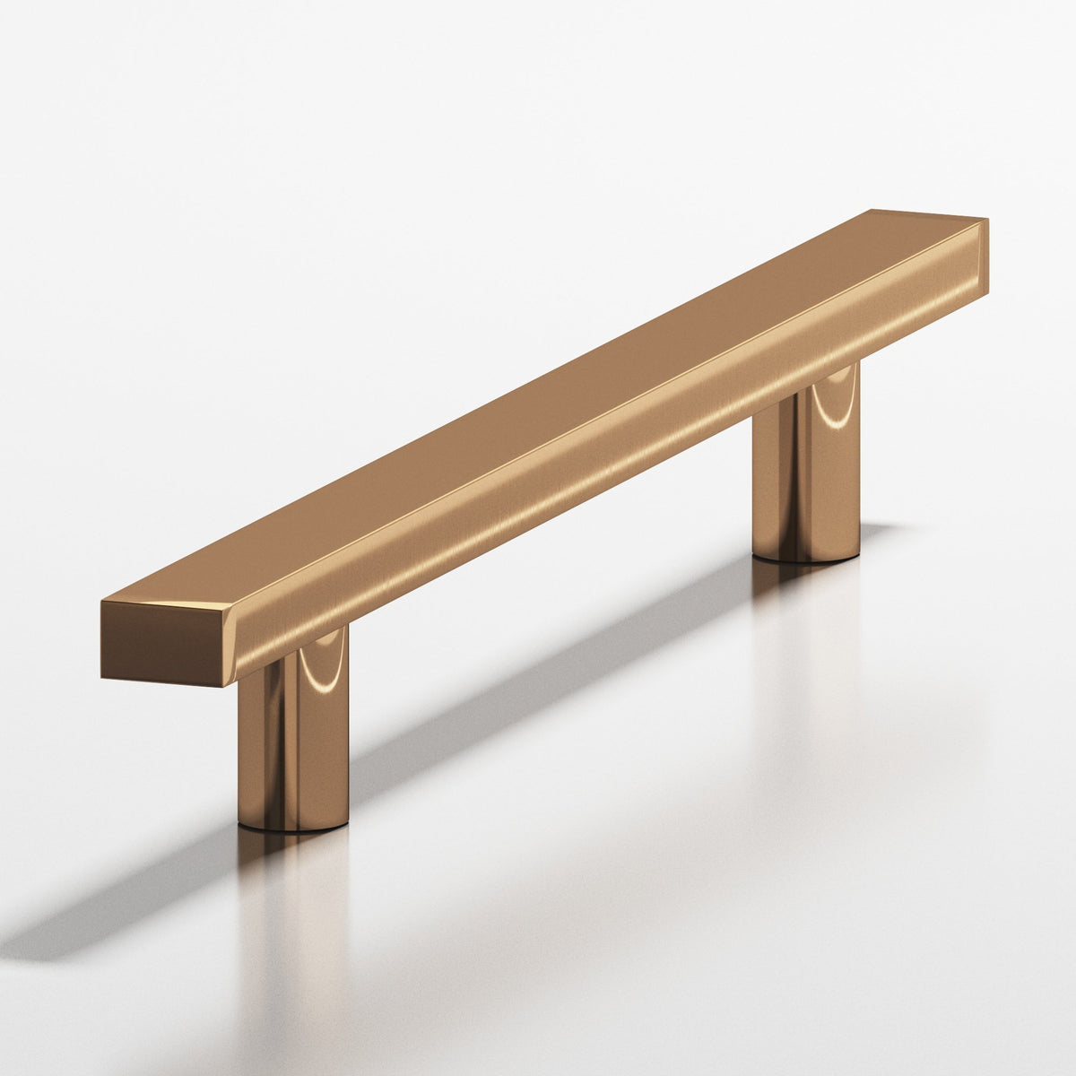 Colonial Bronze 254 Rectangular Pull with Straight Posts, 3/4 x 1/2 in Cross Section - Polished Bronze