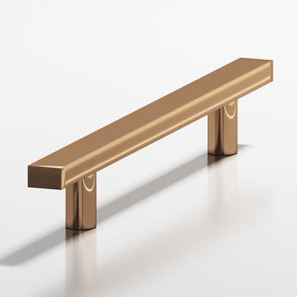 Colonial Bronze 254 Rectangular Pull with Straight Posts, 3/4 x 1/2 in Cross Section - Polished Bronze