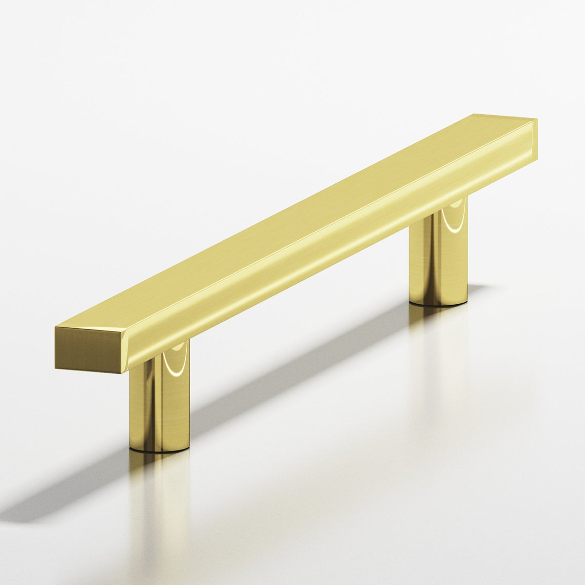 Colonial Bronze 508 Rectangular Pull with Straight Posts, 3/4 x 3/8 in Cross Section - Unlacquered Polished Brass