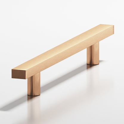 Colonial Bronze 254 Rectangular Pull with Straight Posts, 3/4 x 1/2 in Cross Section - Satin Bronze