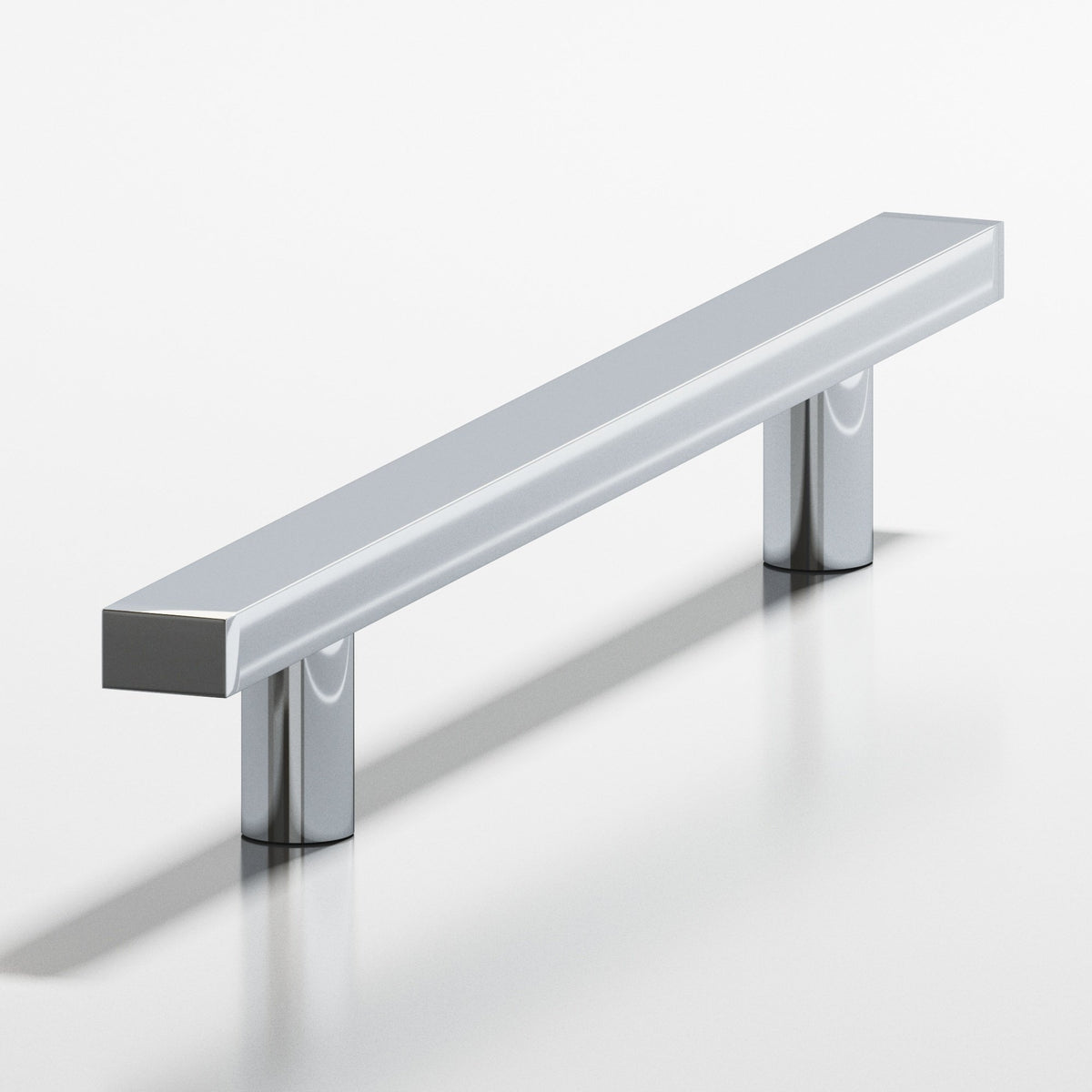 Colonial Bronze 254 Rectangular Pull with Straight Posts, 3/4 x 1/2 in Cross Section - Polished Chrome