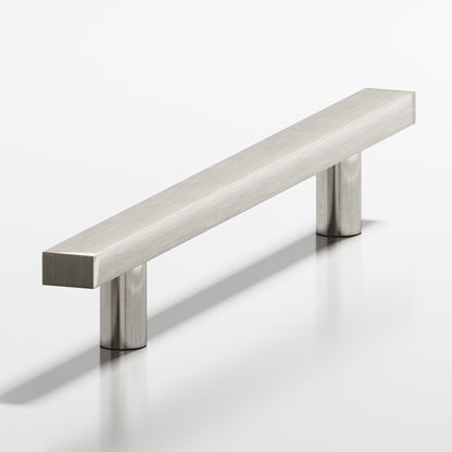 Colonial Bronze 254 Rectangular Pull with Straight Posts, 3/4 x 1/2 in Cross Section - Satin Nickel