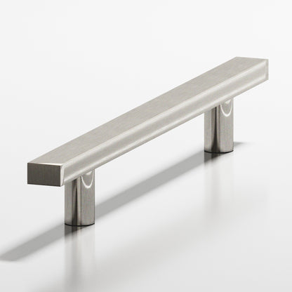 Colonial Bronze 254 Rectangular Pull with Straight Posts, 3/4 x 1/2 in Cross Section - Nickel Stainless