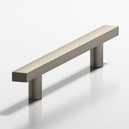 Colonial Bronze 254 Rectangular Pull with Straight Posts, 3/4 x 1/2 in Cross Section - Matte Pewter
