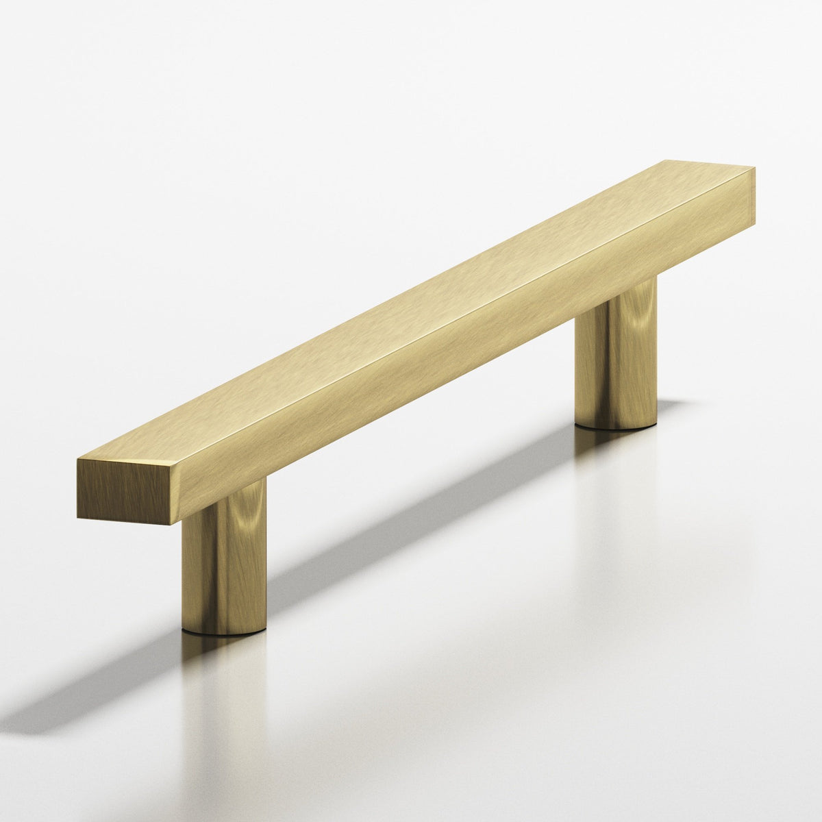 Colonial Bronze 508 Rectangular Pull with Straight Posts, 3/4 x 3/8 in Cross Section - Antique Brass