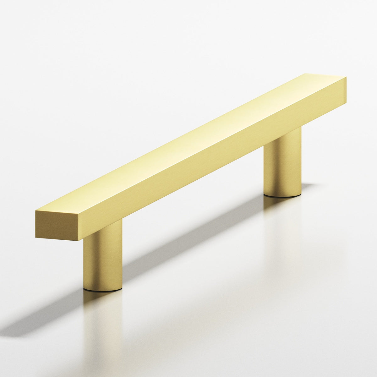 Colonial Bronze 254 Rectangular Pull with Straight Posts, 3/4 x 1/2 in Cross Section - Matte Satin Brass