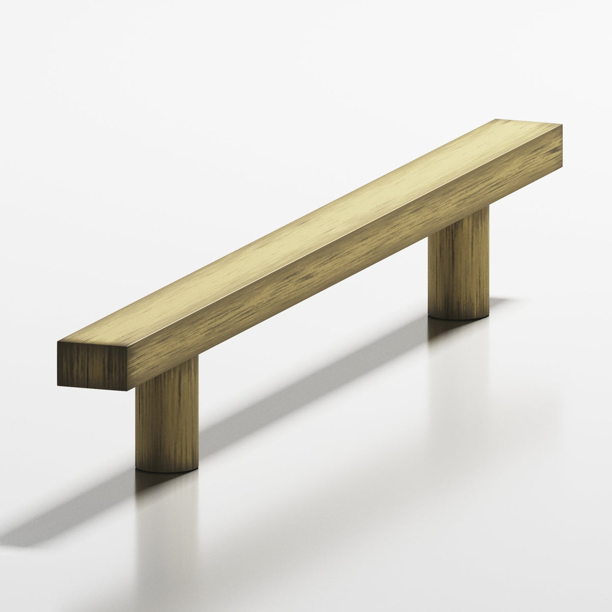 Colonial Bronze 508 Rectangular Pull with Straight Posts, 3/4 x 3/8 in Cross Section - Matte Antique Satin Brass