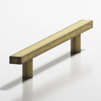 Colonial Bronze 254 Rectangular Pull with Straight Posts, 3/4 x 1/2 in Cross Section - Matte Antique Satin Brass