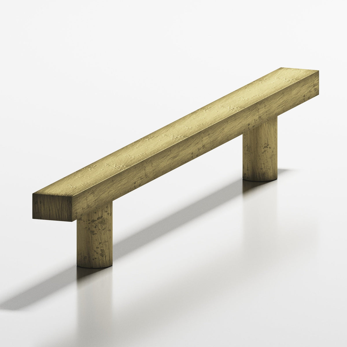 Colonial Bronze 508 Rectangular Pull with Straight Posts, 3/4 x 3/8 in Cross Section - Distressed Antique Brass