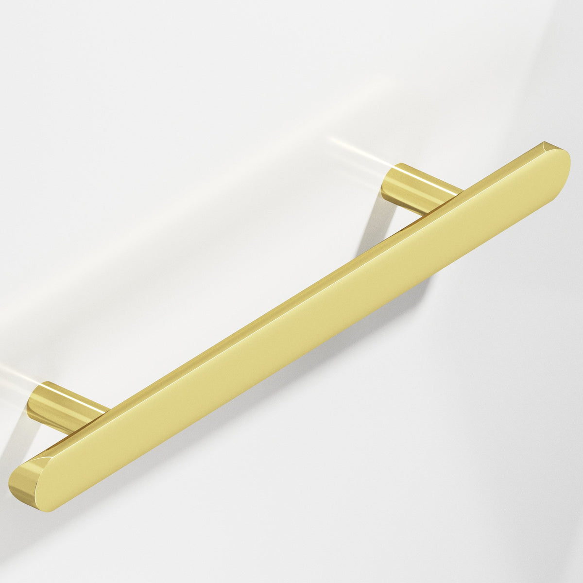 Colonial Bronze 256 Half-Round Pull with Straight Posts and Rounded Ends, 1 in Diameter - Polished Brass