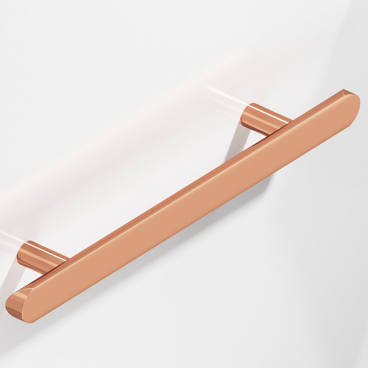 Colonial Bronze 256 Half-Round Pull with Straight Posts and Rounded Ends, 1 in Diameter - Polished Copper