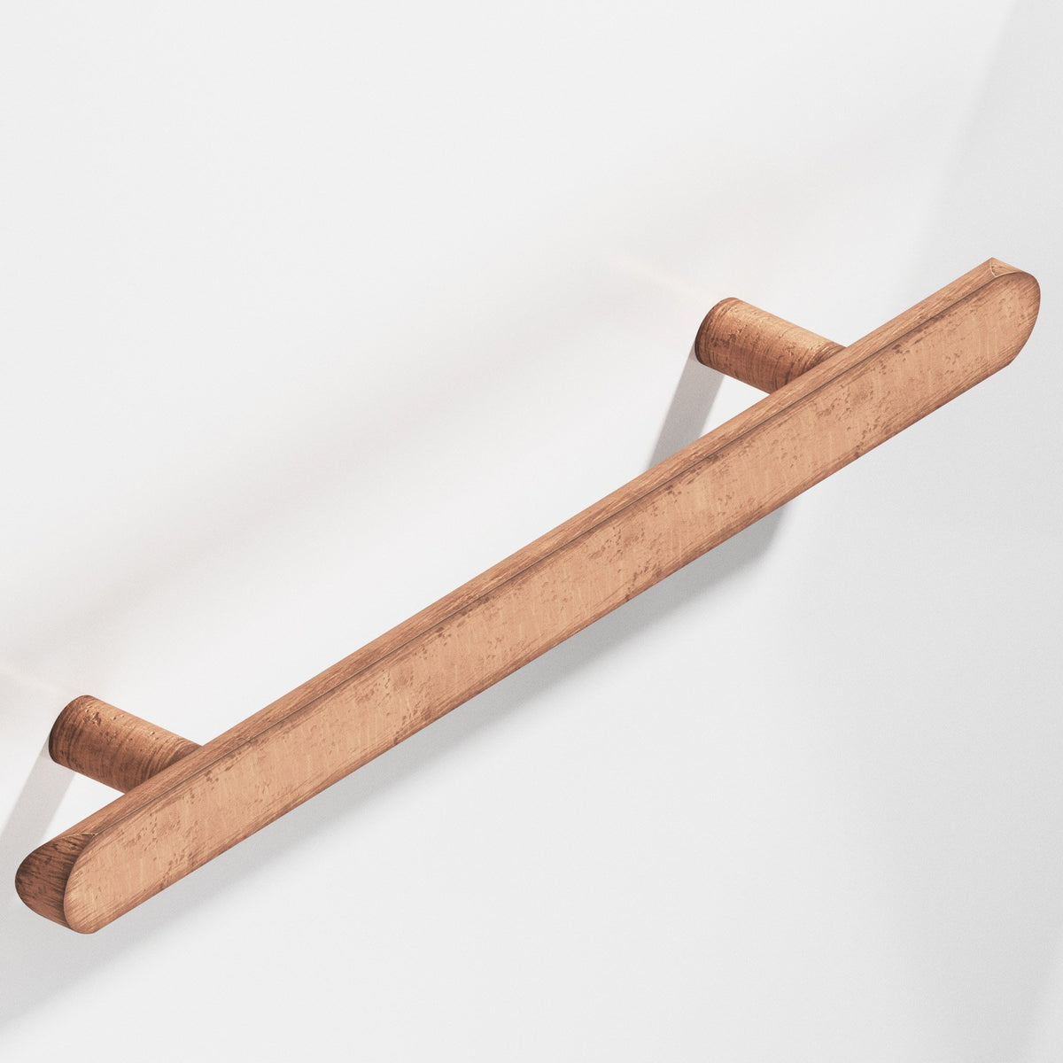Colonial Bronze 256 Half-Round Pull with Straight Posts and Rounded Ends, 1 in Diameter - Distressed Antique Copper