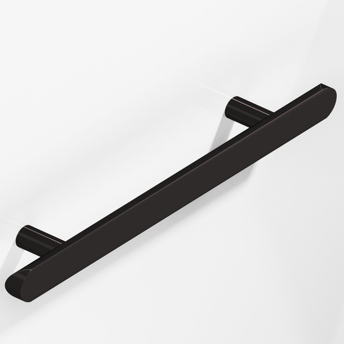 Colonial Bronze 256 Half-Round Pull with Straight Posts and Rounded Ends, 1 in Diameter - Satin Black