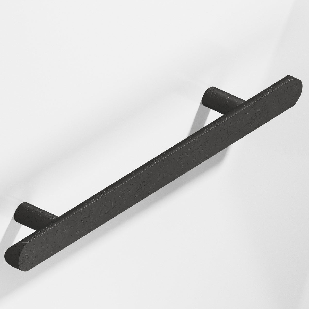 Colonial Bronze 256 Half-Round Pull with Straight Posts and Rounded Ends, 1 in Diameter - Distressed Satin Black