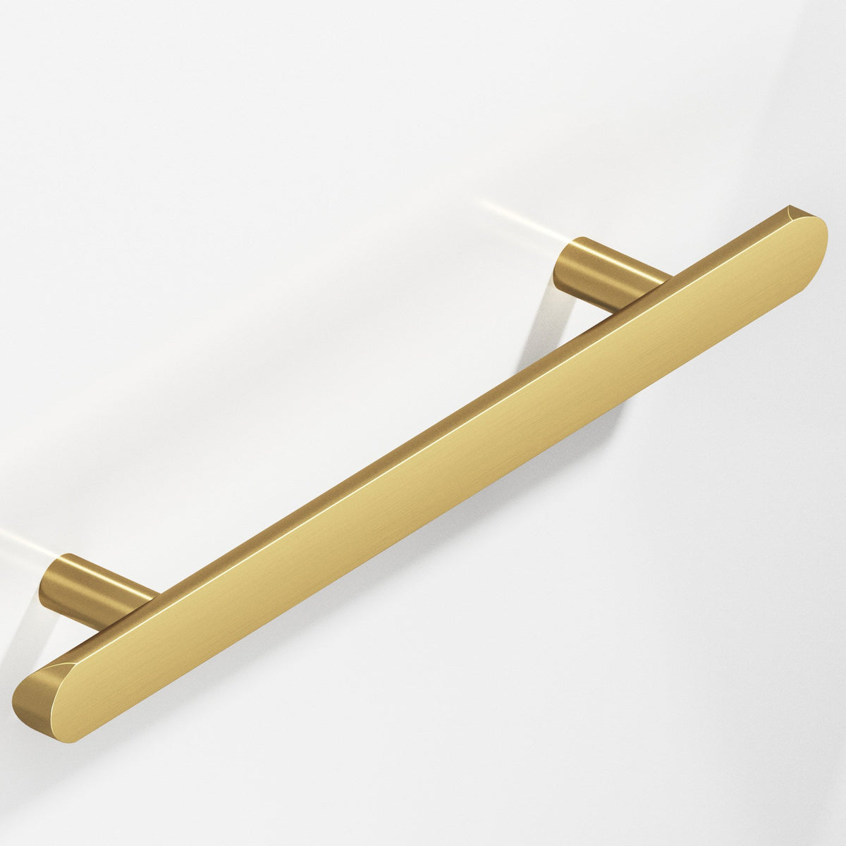 Colonial Bronze 256 Half-Round Pull with Straight Posts and Rounded Ends, 1 in Diameter - Satin Brass