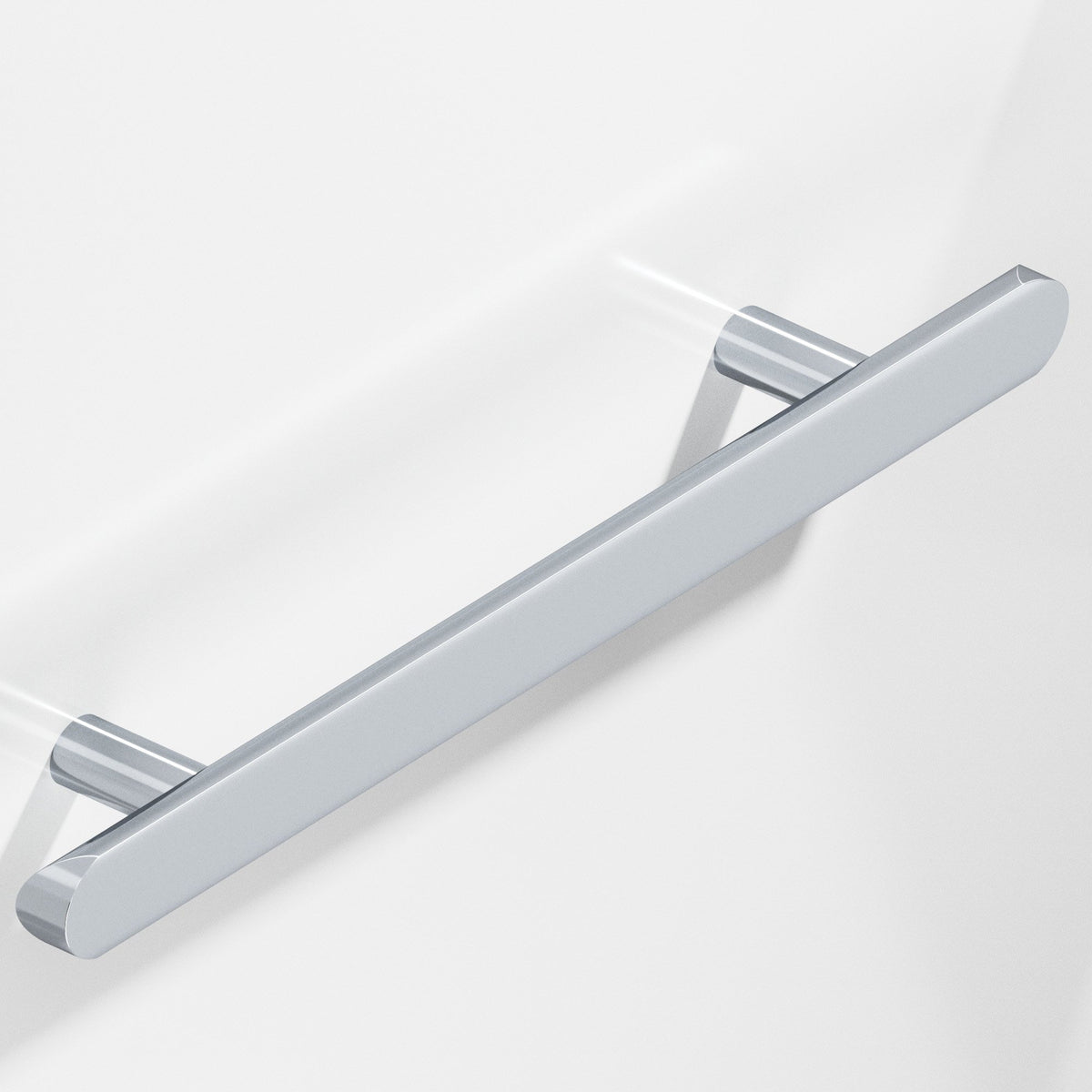 Colonial Bronze 256 Half-Round Pull with Straight Posts and Rounded Ends, 1 in Diameter - Polished Chrome