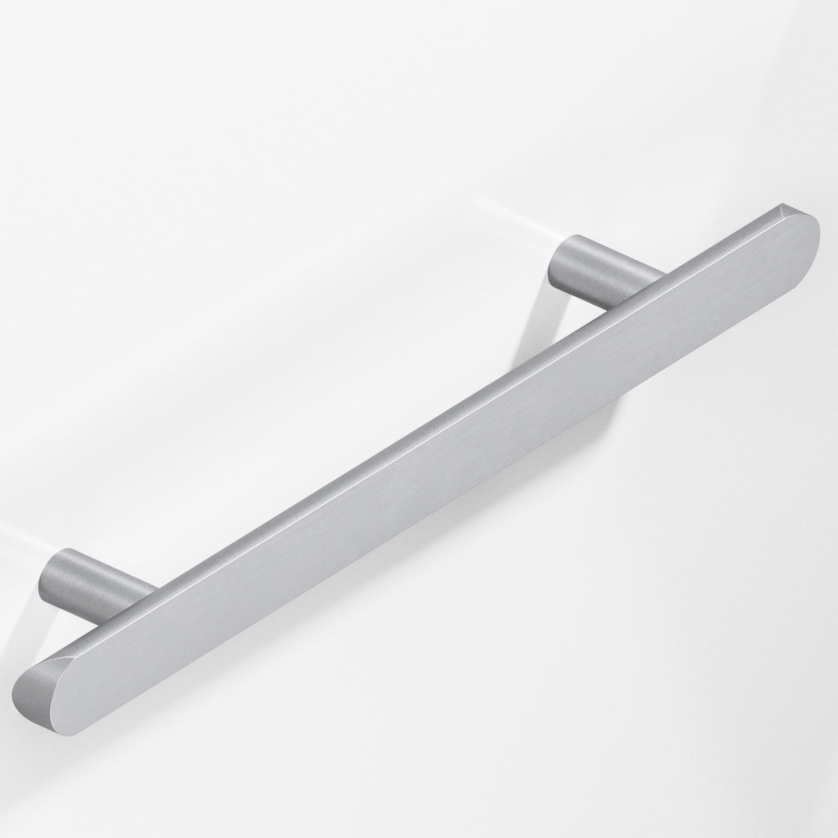 Colonial Bronze 256 Half-Round Pull with Straight Posts and Rounded Ends, 1 in Diameter - Matte Satin Chrome