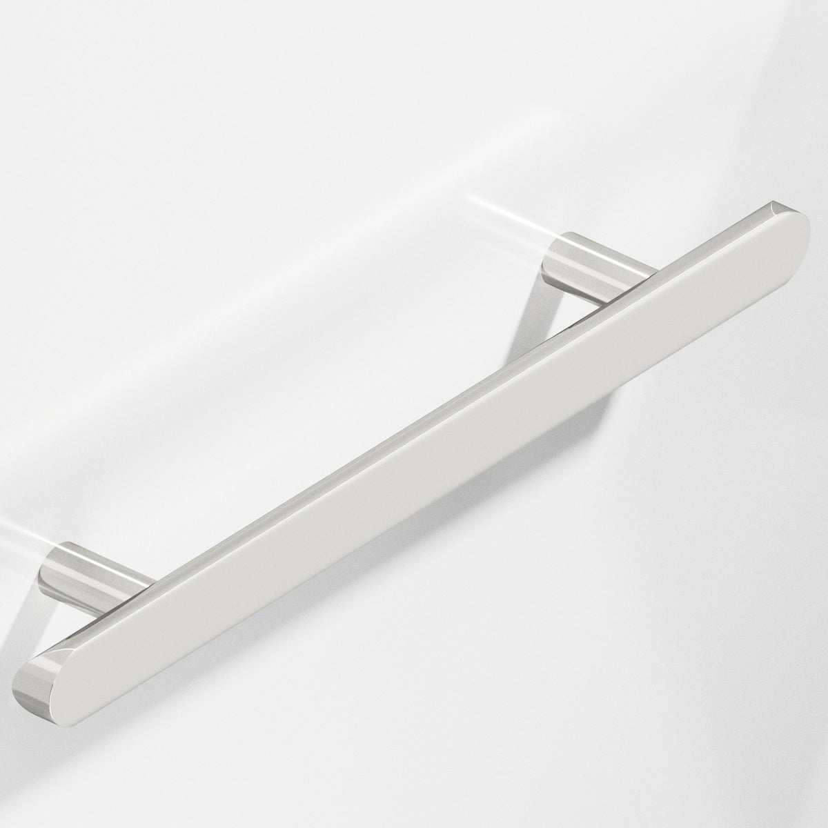 Colonial Bronze 256 Half-Round Pull with Straight Posts and Rounded Ends, 1 in Diameter - Polished Nickel