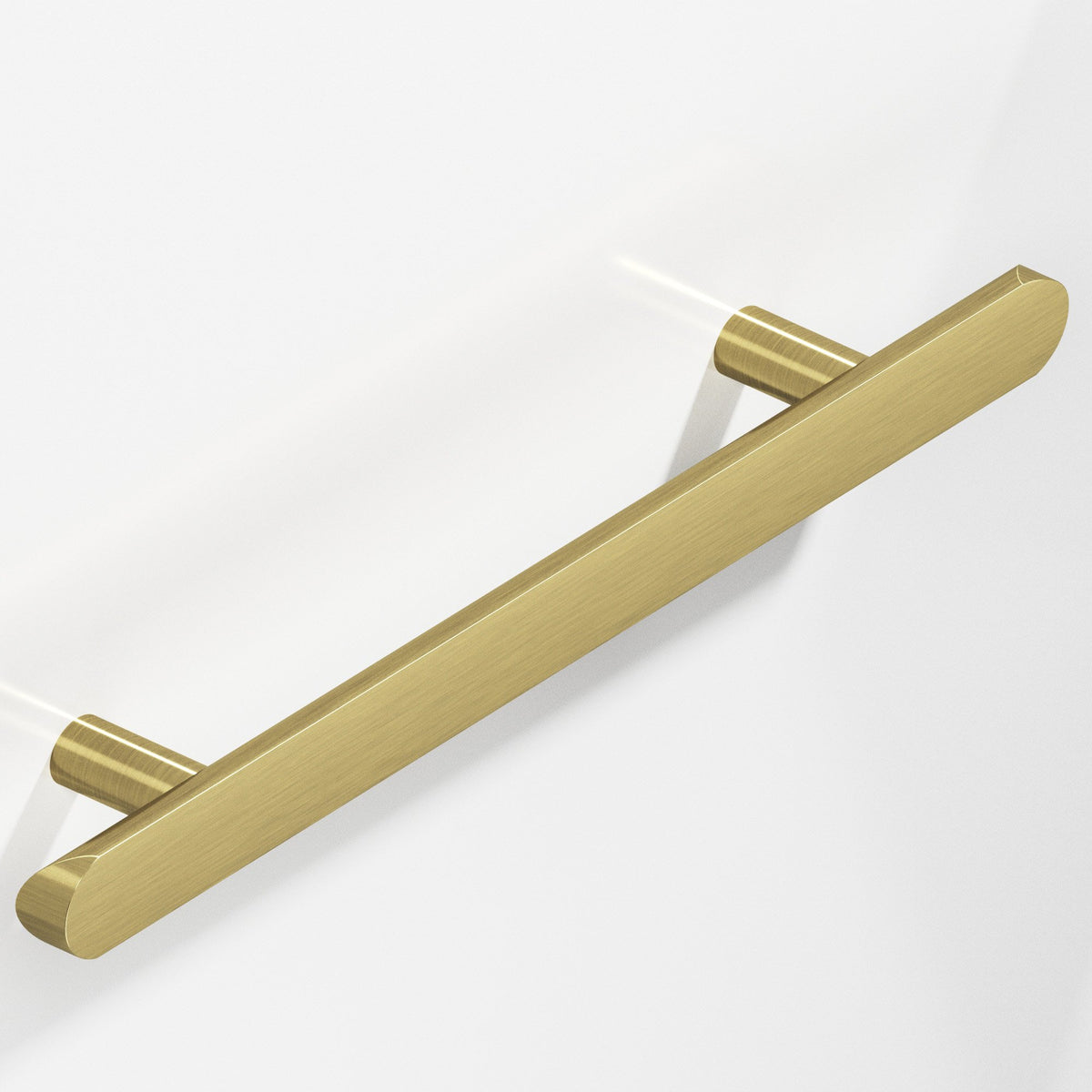 Colonial Bronze 256 Half-Round Pull with Straight Posts and Rounded Ends, 1 in Diameter - Antique Brass