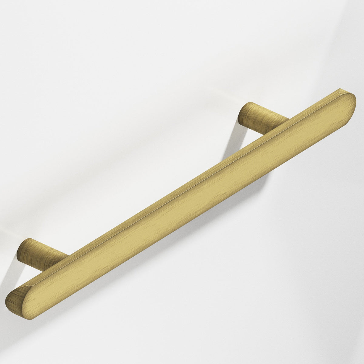 Colonial Bronze 256 Half-Round Pull with Straight Posts and Rounded Ends, 1 in Diameter - Matte Antique Satin Brass