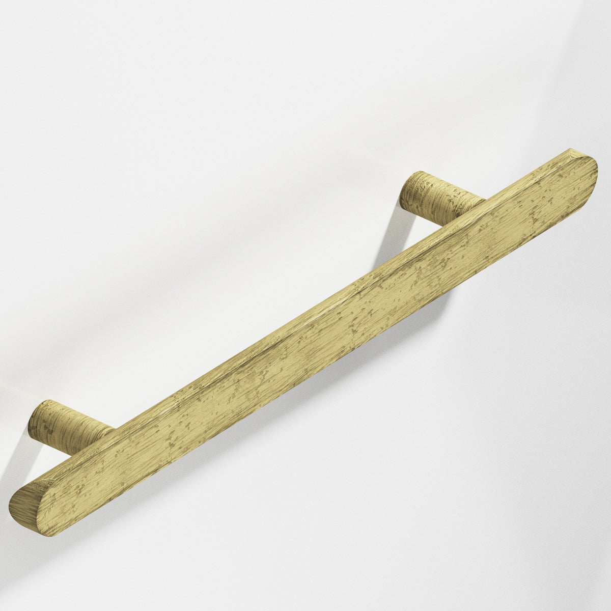 Colonial Bronze 256 Half-Round Pull with Straight Posts and Rounded Ends, 1 in Diameter - Distressed Antique Brass