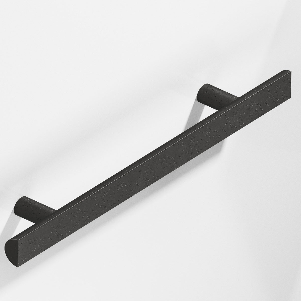 Colonial Bronze 257 Half-Round Pull with Straight Posts, 1 in Diameter - Distressed Satin Black