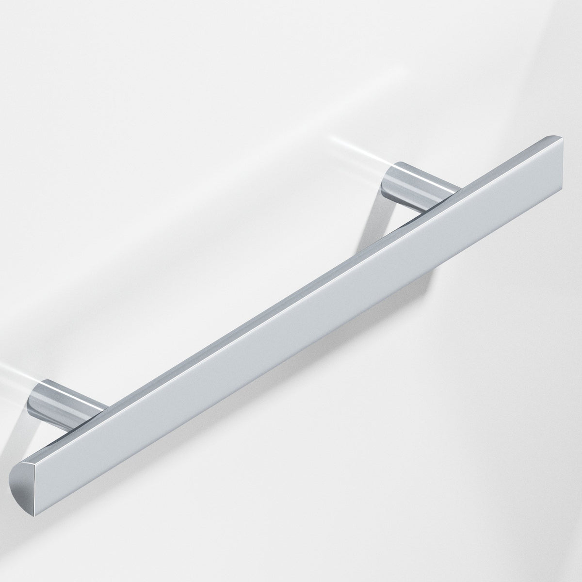 Colonial Bronze 257 Half-Round Pull with Straight Posts, 1 in Diameter - Polished Chrome