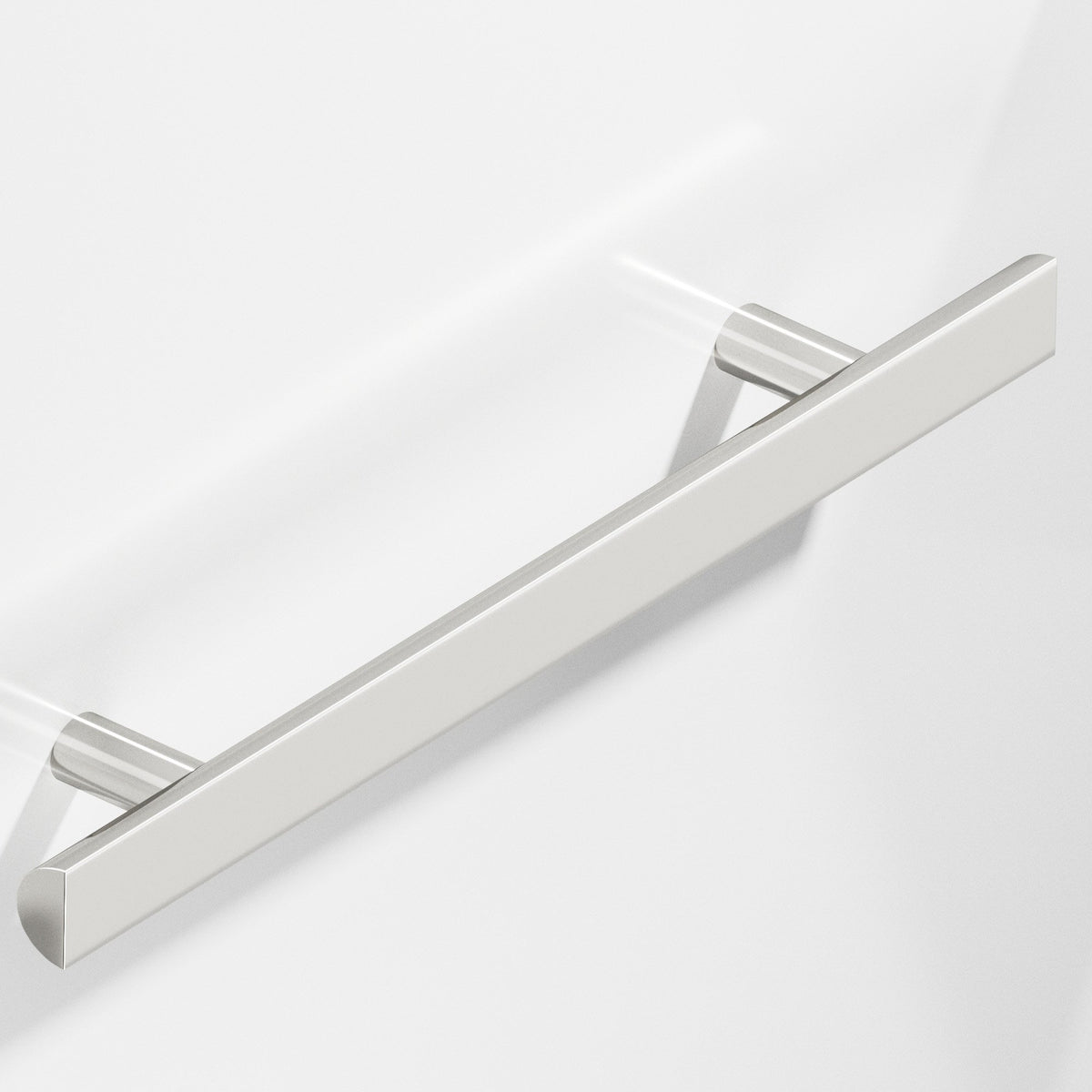 Colonial Bronze 257 Half-Round Pull with Straight Posts, 1 in Diameter - Polished Nickel