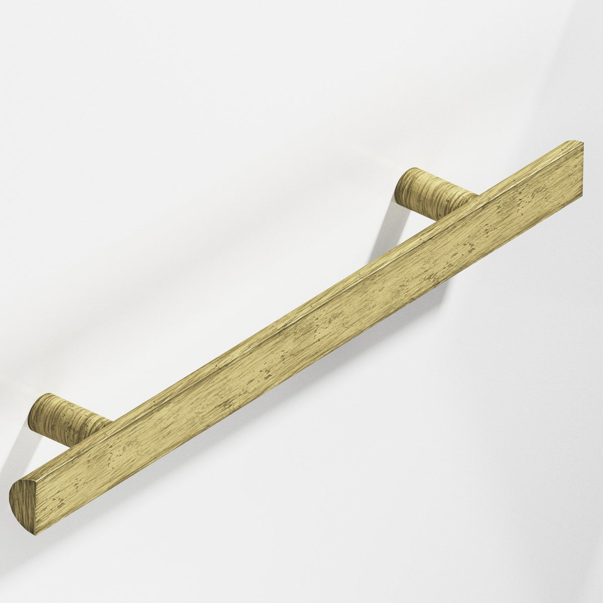 Colonial Bronze 257 Half-Round Pull with Straight Posts, 1 in Diameter - Distressed Antique Brass