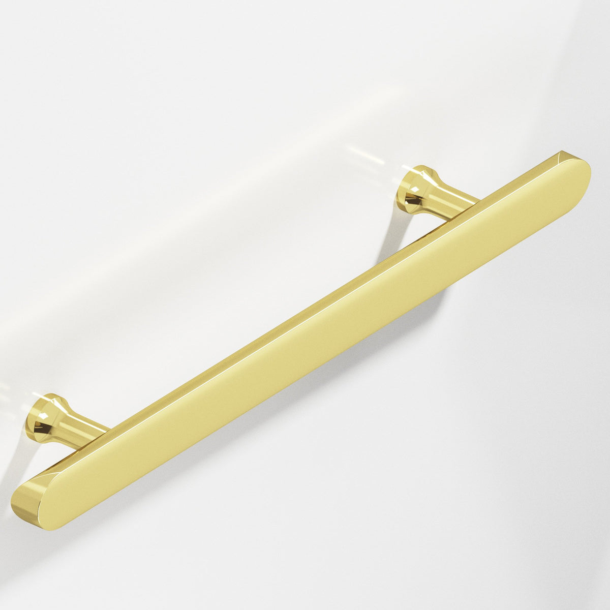 Colonial Bronze 259 Half-Round Pull with Flared Posts and Rounded Ends, 1 in Diameter - Polished Brass