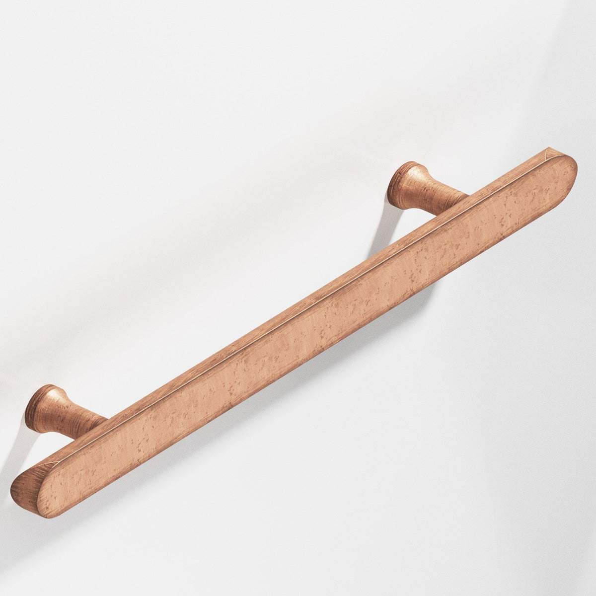 Colonial Bronze 259 Half-Round Pull with Flared Posts and Rounded Ends, 1 in Diameter - Distressed Antique Copper
