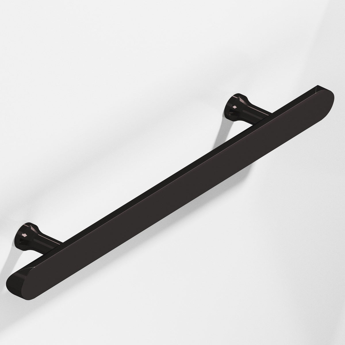 Colonial Bronze 259 Half-Round Pull with Flared Posts and Rounded Ends, 1 in Diameter - Satin Black