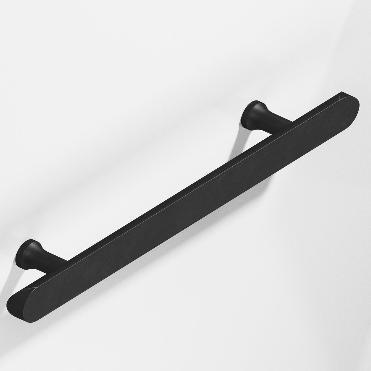 Colonial Bronze 259 Half-Round Pull with Flared Posts and Rounded Ends, 1 in Diameter - Matte Satin Black