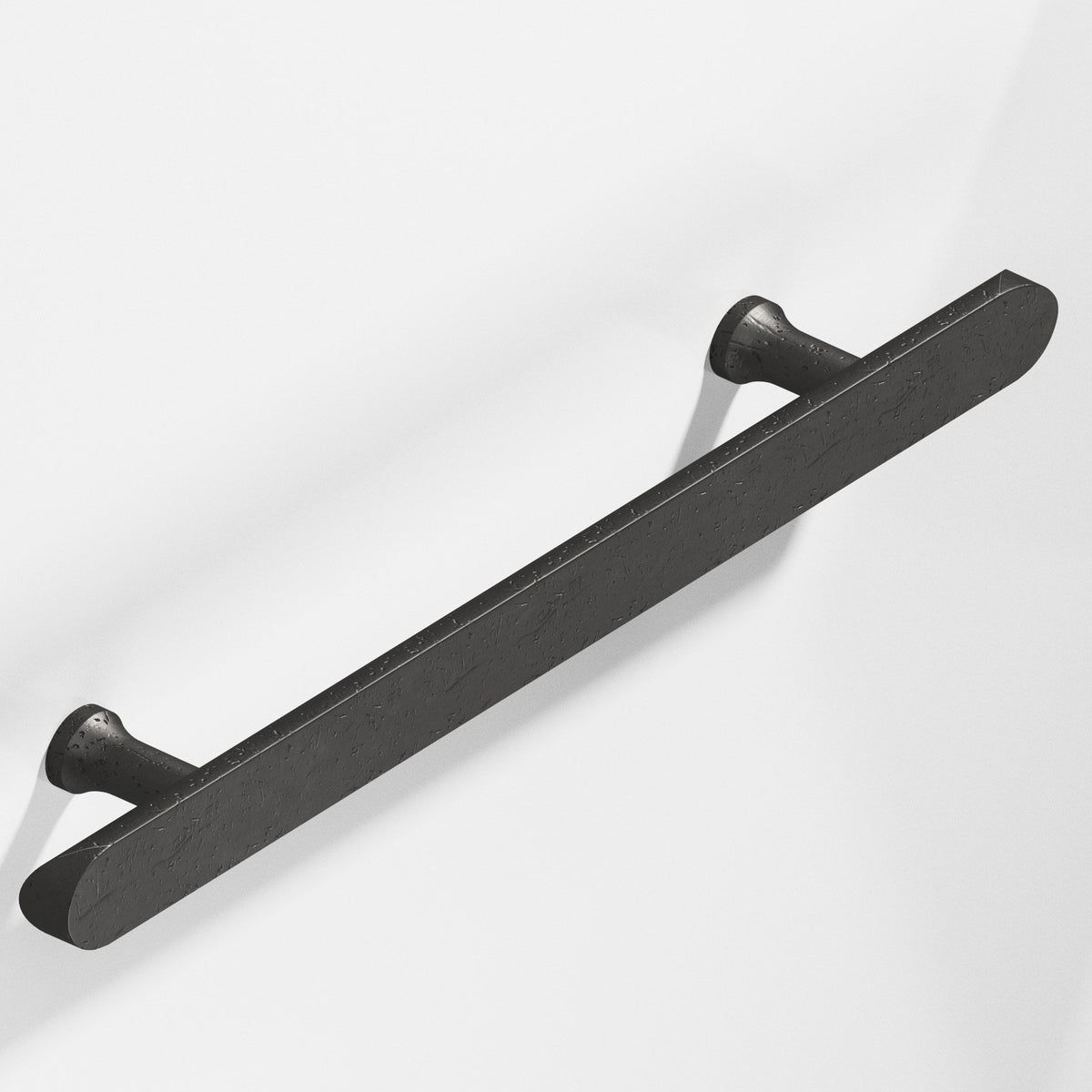 Colonial Bronze 259 Half-Round Pull with Flared Posts and Rounded Ends, 1 in Diameter - Distressed Satin Black