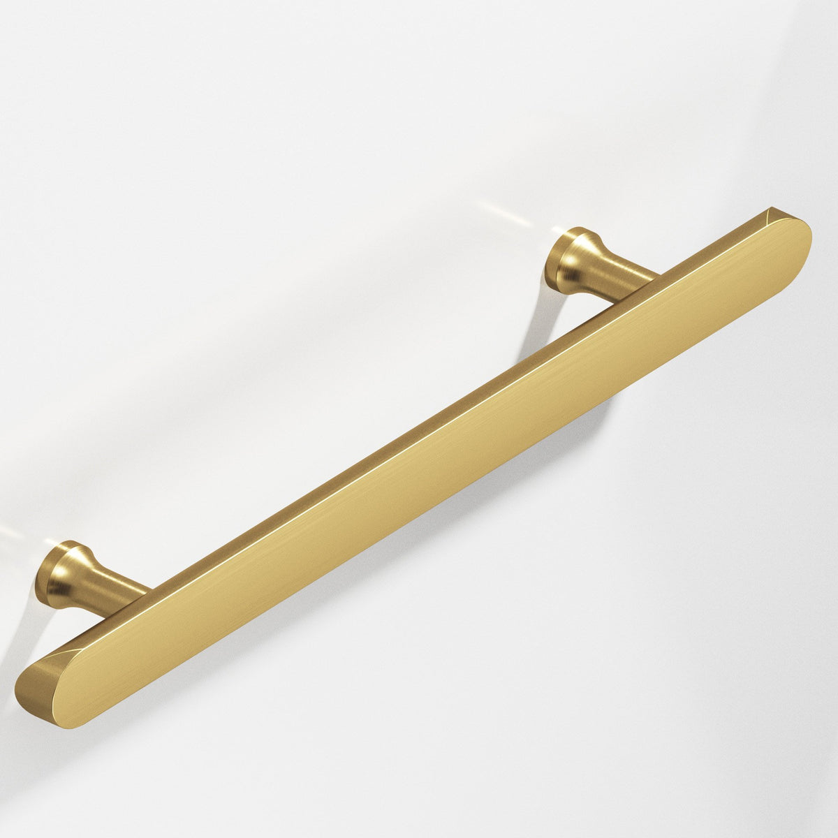 Colonial Bronze 259 Half-Round Pull with Flared Posts and Rounded Ends, 1 in Diameter - Satin Brass