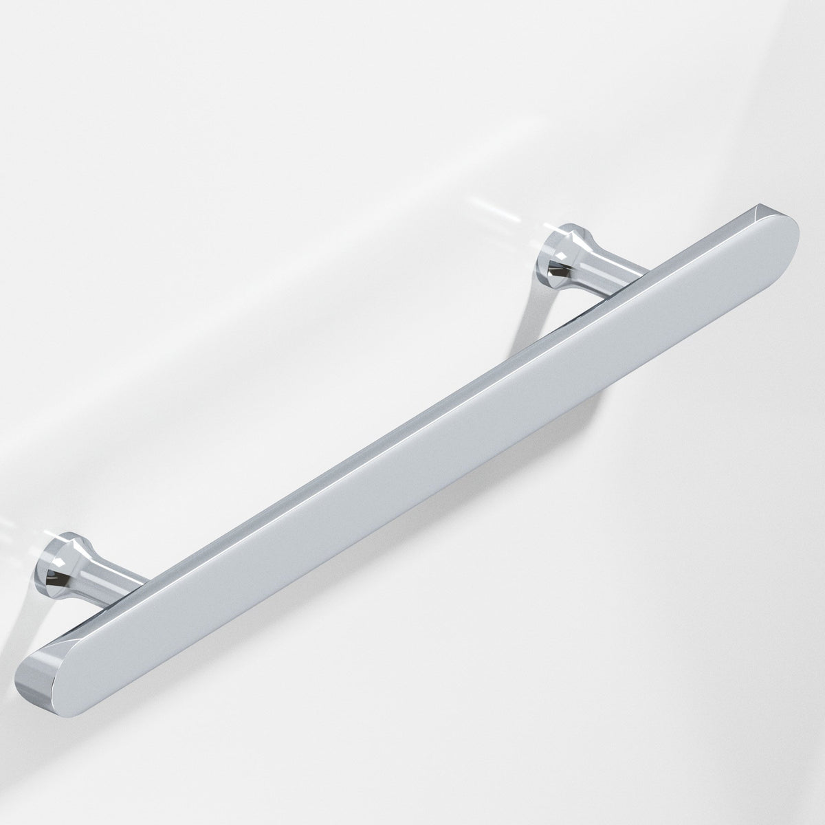 Colonial Bronze 259 Half-Round Pull with Flared Posts and Rounded Ends, 1 in Diameter - Polished Chrome