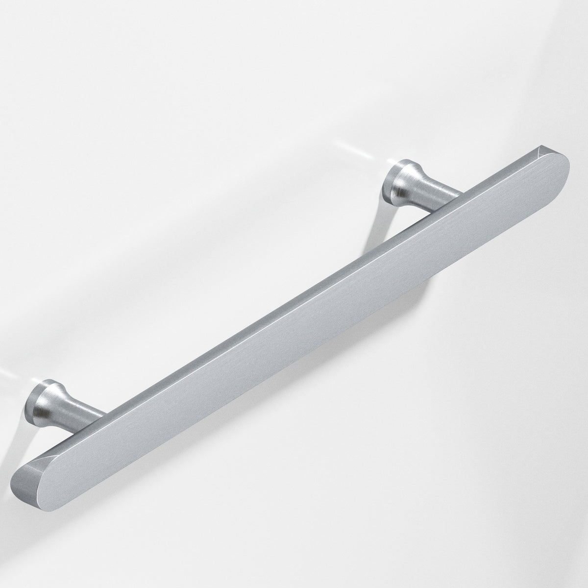 Colonial Bronze 259 Half-Round Pull with Flared Posts and Rounded Ends, 1 in Diameter - Satin Chrome