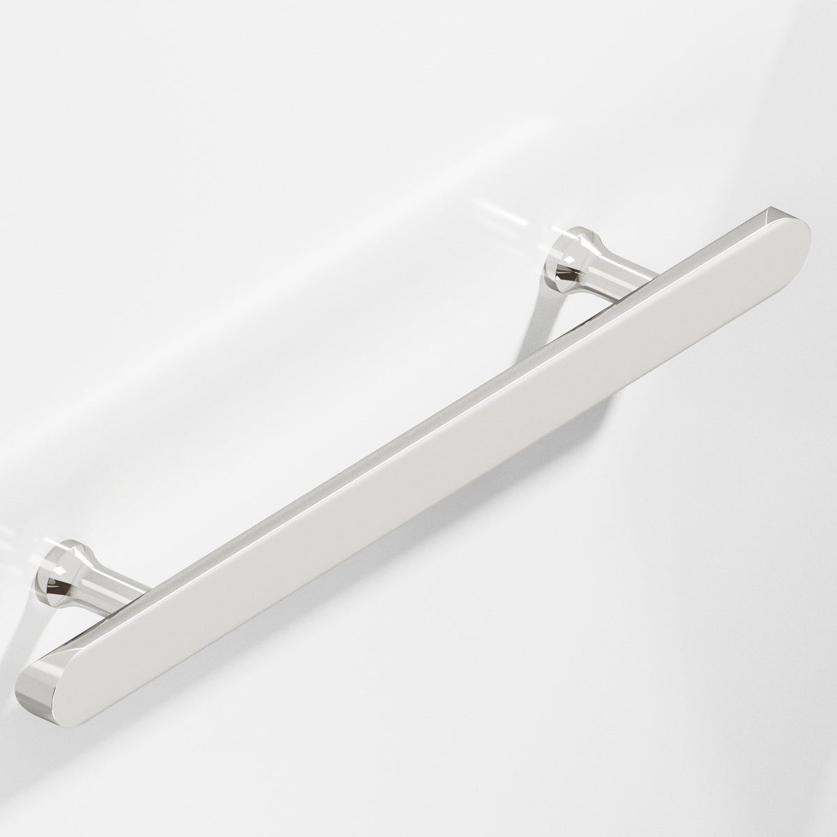 Colonial Bronze 259 Half-Round Pull with Flared Posts and Rounded Ends, 1 in Diameter - Polished Nickel