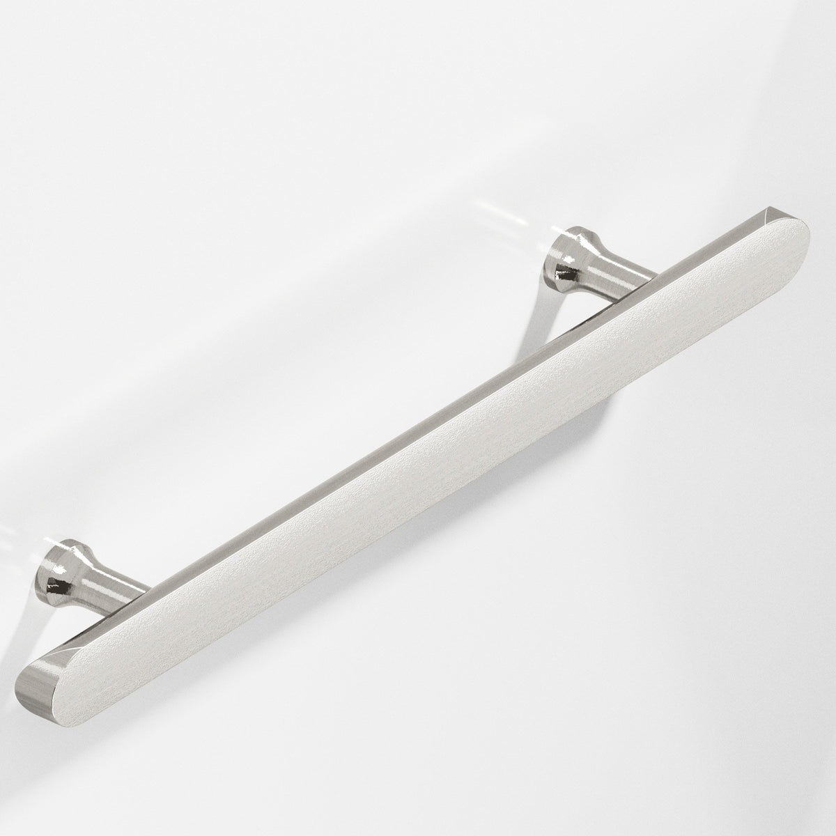Colonial Bronze 259 Half-Round Pull with Flared Posts and Rounded Ends, 1 in Diameter - Nickel Stainless
