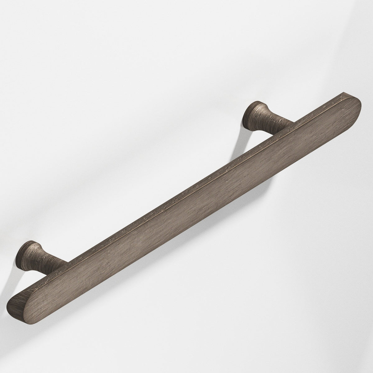Colonial Bronze 259 Half-Round Pull with Flared Posts and Rounded Ends, 1 in Diameter - Distressed Pewter